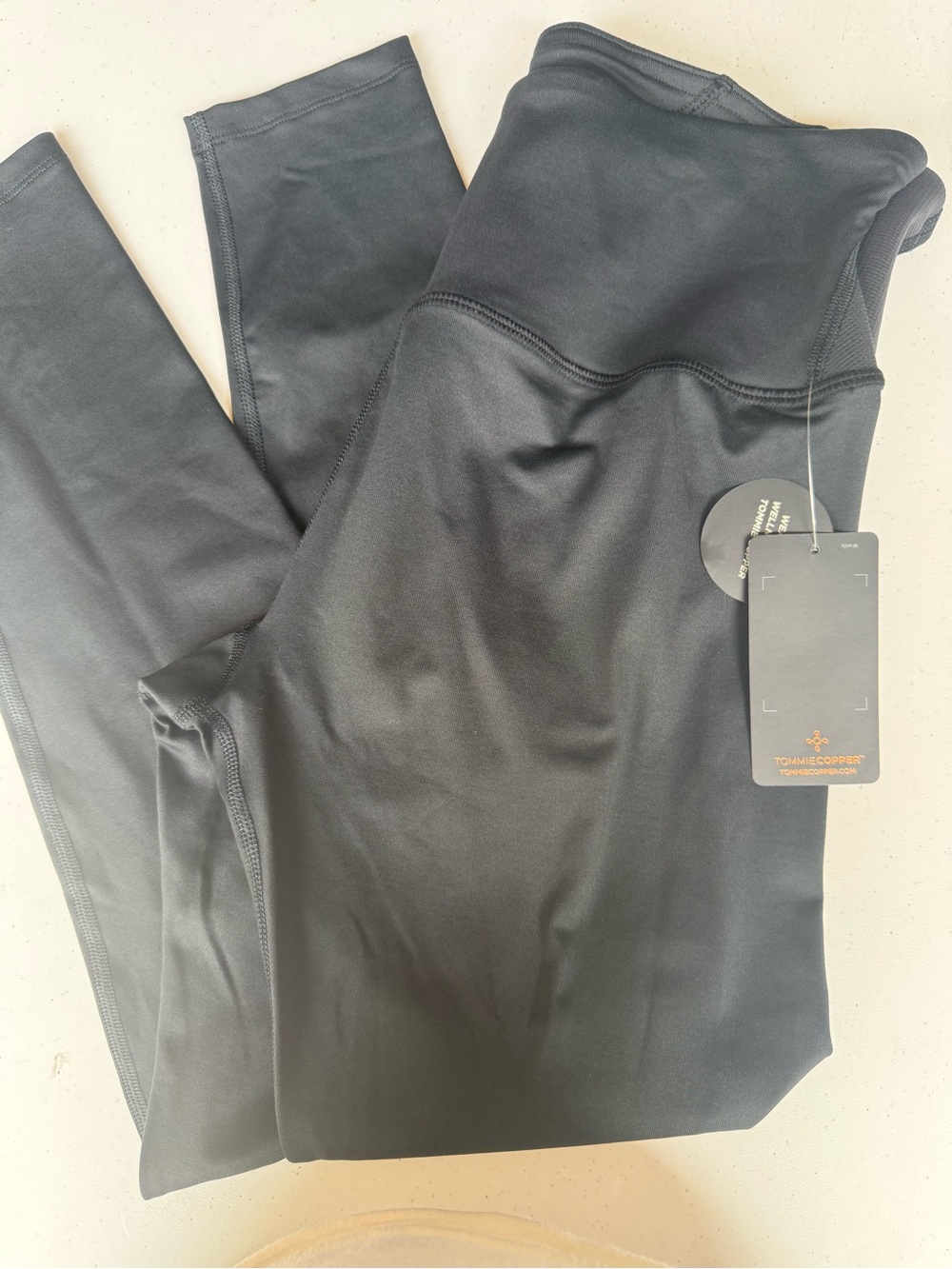 Tommy Copper Black High-Rise Performance Leggings
